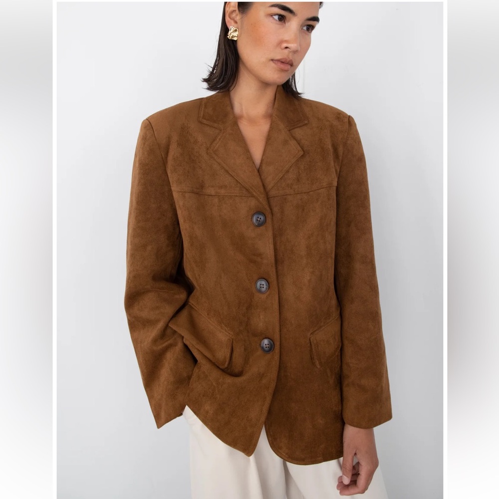 OAK + FORT vegan suede blazer